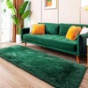 Awaytail Fluffy Runner Rugs for Bedroom 2x6, Black Green Runner