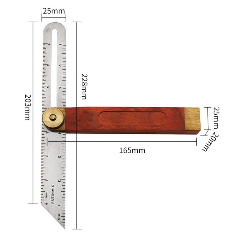 Smgda 8 Inch Stainless Steel T-Bevel Gauge & Angle Finder