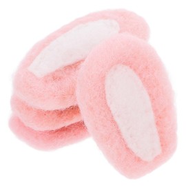 Hohopeti 4pcs Wool Felt Rabbit Ears Bunny Plush Rabbit Ears Headband Hairpin Hoodie Hair Bow Making Accessories Kit Sensory Rabbit Ears Stuffed Fur Velveteen Bunnies Hat Fidget Pink