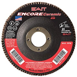 United Abrasives SAIT Encore Ceramic Grain Type 29 Flap Discs 4-1/2 inch - 80 Grit Qty 5