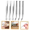 Operitacx 6pcs Stainless Steel Stamp Tweezers Precision Hobby Tweezers for