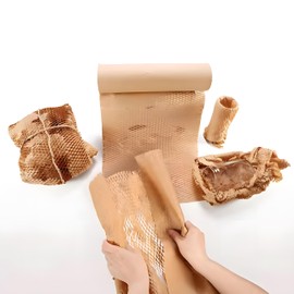 Honeycomb Packing Paper, 100 pcs 12" x 12" Honeycomb Cushioning Wrap pieces for Moving Shipping Packaging Gifts, Recyclable Honeycomb Paper Moving Supplies Bubble Paper Wrapping Protective sheet