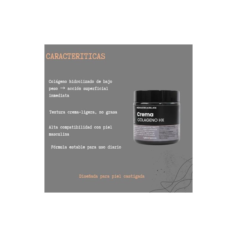 100g Crema Colgeno Hidrolizado Hidratacin profunda y Restauradora.