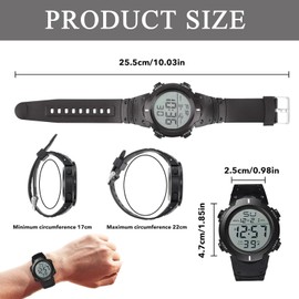 JBLJDWD Stopwatch Wrist, Referee Watch, Stop Watches Suitable Men Women Running Outdoors Swimming with Alarm/Timer Led Backlight for Running Training (Black)