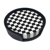 Black and White Checkered Coasters for Drinks Round Leather Coaster