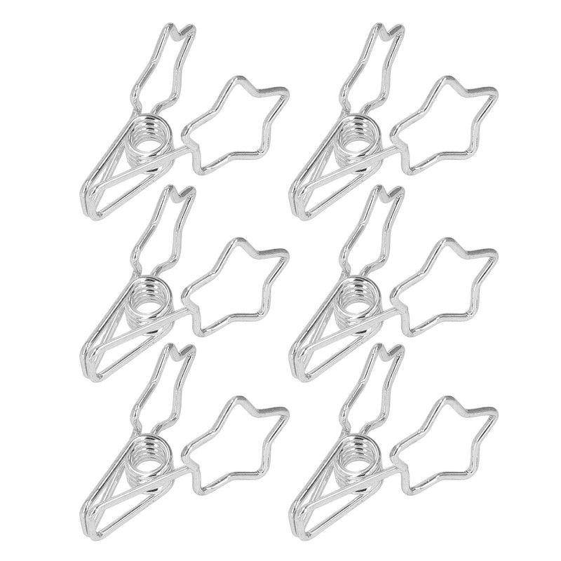 100Pcs Star Binder Clips Hollow Out Cartoon Style Strong Clamping