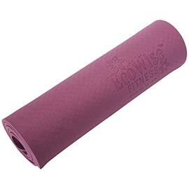 Fitness First EcoWise Premium Exercise Workout Mats, 20" x 48" x 3/8", Plum