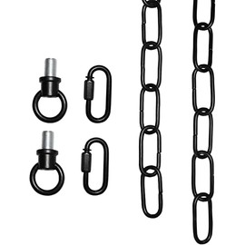 20 Feet Heavy Duty Pendant Light Fixture Chain, Permits Installation of Chain-Hung Fixtures on High Ceilings with Max Fixture Weight of 65 Pounds-Black