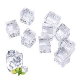 TVETE Ice Cubes, Photography Tools, Simulation Ice, Decorative Ice, 0.5 inches (12 mm), 100 Pieces, Acrylic, Transparent, Crooked, Arc-shaped Ice Cubes, Acrylic Cubes, Handmade Artificial Ice,
