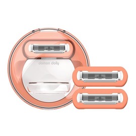 Domon Dolly Ladies Hair Remover comes with aloe Vera lubricated Moisturizer box Buy 1 get 2 blades free Body Care Gel Hair Removal - net weight: 1 handle+2 blades