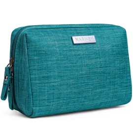 Narwey Small Makeup Bag for Purse Mini Cosmetic Bag Travel Makeup Pouch Zipper Pouch Cute Make up Bags with Compartments for Women (Small, Teal)