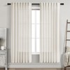 Nanspring Cream White Linen Curtains 72 Inch Length 2 Panels