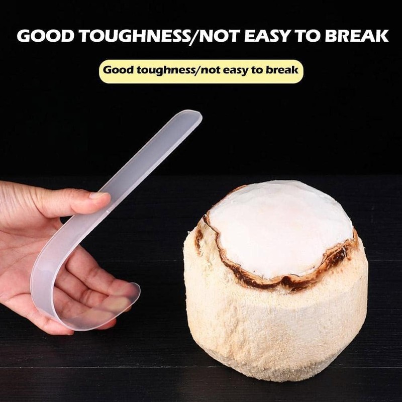 2Pcs White Coconut Opener,Coconut Meat Scraper,Soft and Flexible Coconut Egg