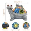 J.CARP Outdoor Solar Garden Turtle Statue with Succulents and 7