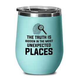 Detective Teal Edition Wine Tumbler 12oz - The truth is - Police Officer Cop Patrol Detective Sheriff Law Enforcement Police Academy Student Police Chief