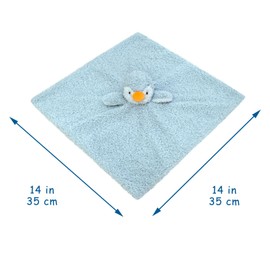 Doindute Baby Blue Penguin Soft Stuffed Animal Security Blanket, Plush Penguin Character Lovey Blanket, Baby Shower/Nursery Gift, Newborn Infant Toddler Snuggle Blankie for Boys Girls, 14 Inches