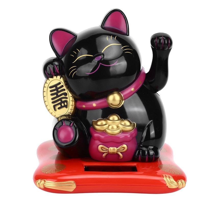 Lucky Cat Solar Powered Cute Decorative Wealth Welcoming Waving Fortune