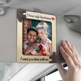 Wbgraceful Drive Safe Visor Clip Photo Frame – Secure Car Accessory with Adjustable Clip, Compact Picture Holder for Him, Partners, or Loved Ones | Thoughtful Anniversary, Birthday Gift for Drivers
