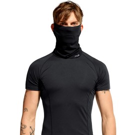 TSLA Cool Mask, Face Cover, Neck Guard, UV Protection, Cooling Sensation, Sweat Absorbent, Quick Drying, Breathable, Unisex, Sports, Outdoor, Sunburn Protection TM-MZN10-JPBLK_FREE