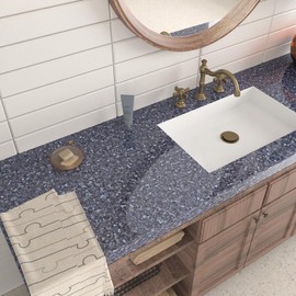 EaseStick 15.7"x160" Violet Blue Granite Countertop Contact Paper Self Adhesive Glossy Marble Peel and Stick Wallpaper for Bathroom Waterproof Removable Blue Marble Contact Paper for Desk Kitchen Wall