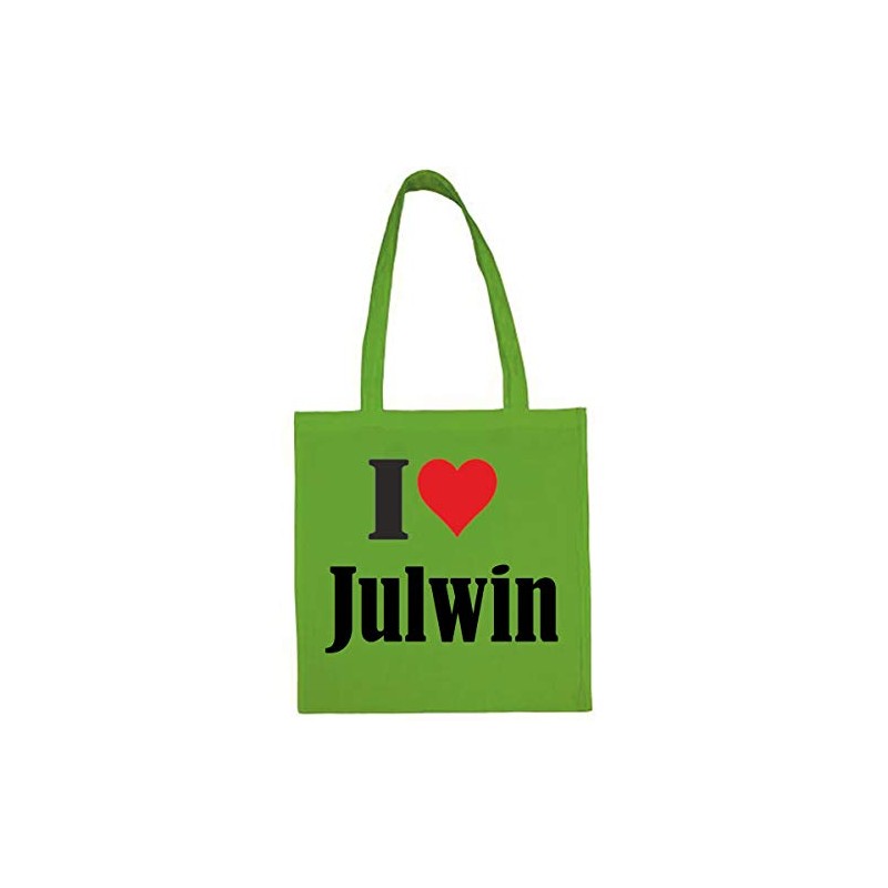 Reifen-Markt Tasche I Love Julwin Größe 38x42 Farbe Grün Druck