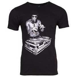 Bruce Lee DJ Dragon Classic Black T-Shirt, Size Small