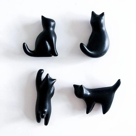 Black Cat Refrigerator Magnets, 4 Pack Cute Cat Fridge Magnets Gift for Lady Cats Lovers Novelty Butt, 3D Small Fridge Magnet Funny for Kitchen Refrigerator, Office, or Classroom Decor