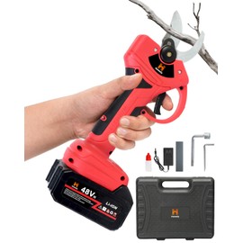 Homefy 48V Cordless Electric Pruner, 1.6" Cutting Diameter, 600W Brushless Motor, SK5 Steel Blades, Battery & Charger Included, Lightweight Tree Trimmer for Garden, Orchard & Farm