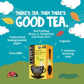 Clipper Tea Lemon & Ginger Teabags – Caffeine Free, USDA Organic, Great Hot or Iced – Aromatic, Natural, Fair & Delicious – 120 Tea Bags