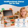 Wooden Abacus for Kids Math - Double-Sided Black/Whiteboard for Toddlers