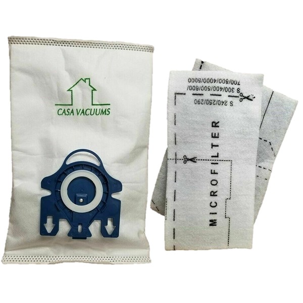 10 Replacement GN Bags Compatible with Miele Classic C1 - Complete C2 - Complete C3 - S2 [S2000 - S2999] - S5 [S5000 - S5999] - S8 [S8000 - S8999] - [S800 - S858] - [S600-S658] - [S400i - S456i] Canister Vacuum Cleaners. 10 Pack + 4 Filters 3D Efficiency,
