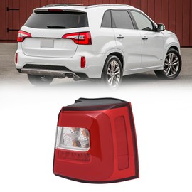 Tsomony For 2013 2014 2015 Kia Sorento LED Outer Tail Light Rear Brake Lamp Right Passenger Side Replacement Red Lens