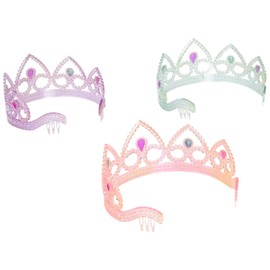 Colorful Princess Party Tiaras, Assorted Colors by SmallToys - Unit of 12 , Pink/Purple