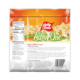 JOLLY TIME All in One Popcorn Kit with Sunflower Oil, Portion Packets with Kernels, Sunflower Oil and Salt for Movie Theater or Air Popper Machines (24 pack, 6oz Kettle)
