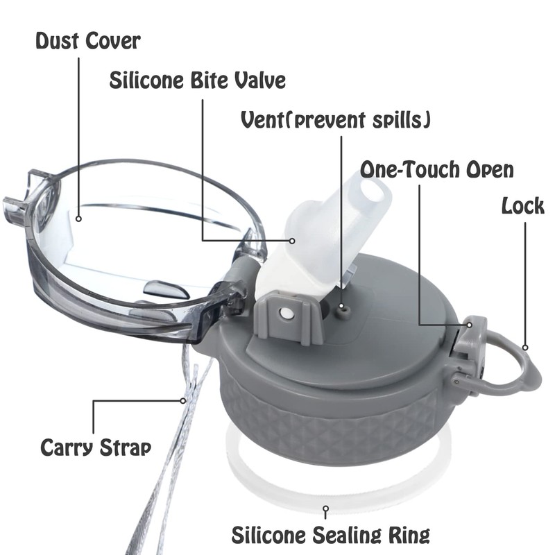 OLDLEY Replacement Straw Lid for 450ml Water Bottle, Leakproof Dustproof