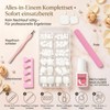Pack of 120 Glue-On Artificial Toenails - White Square Natural