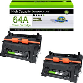 greencycle 64A Compatible Black Toner Cartridge Replacement for HP 64A CC364A for Laserjet P4014dn P4014n P4015dn P4015n P4015tn P4015x P4515n P4515tn P4515 Printer Ink Cartridge (2PC)
