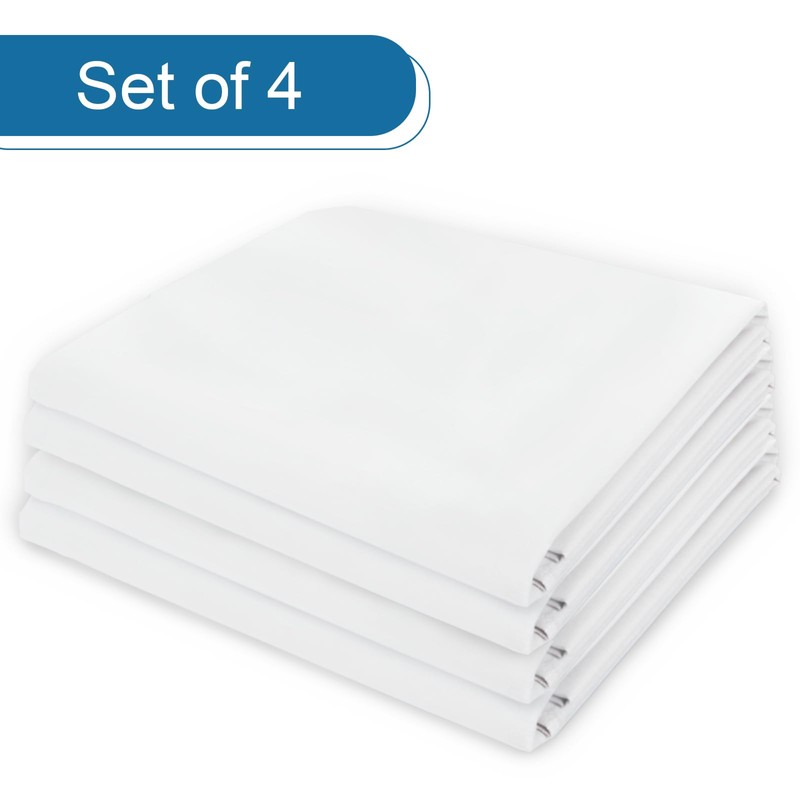 4 Pack Pillow Protectors with Zipper Standard Size Breathable &