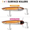 TRUSCEND Top Water Pencil Fishing Lures with Double Floating Rotating