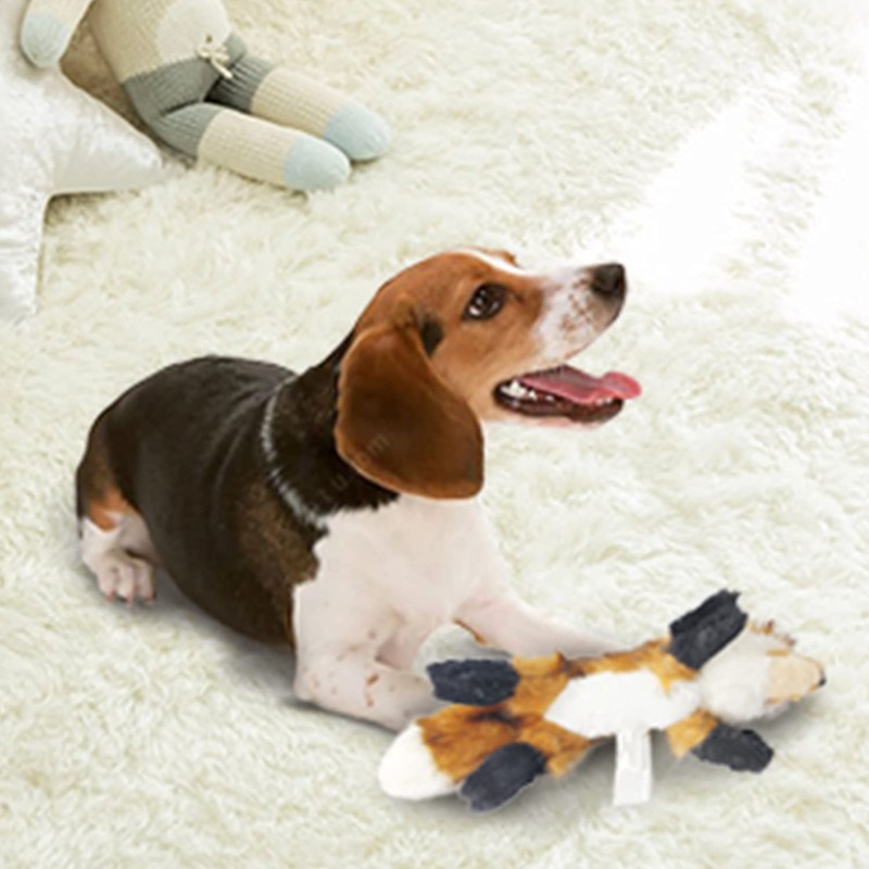 ALL FOR PAWS Fox Dog Toy with Squeaker, 10-inch/ 25