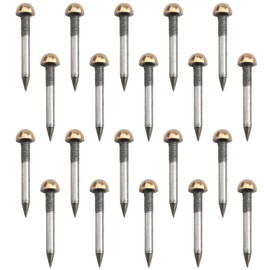 ZZHXSM 20PCS Brass Gold Round Head Glossy Bubble Nails 6mm Antique Decorative Drum Nails Couch Nails Solid Hemisphere Nails for Fixing Paper Products on Cork Boards Maps Photos DIY Crafts
