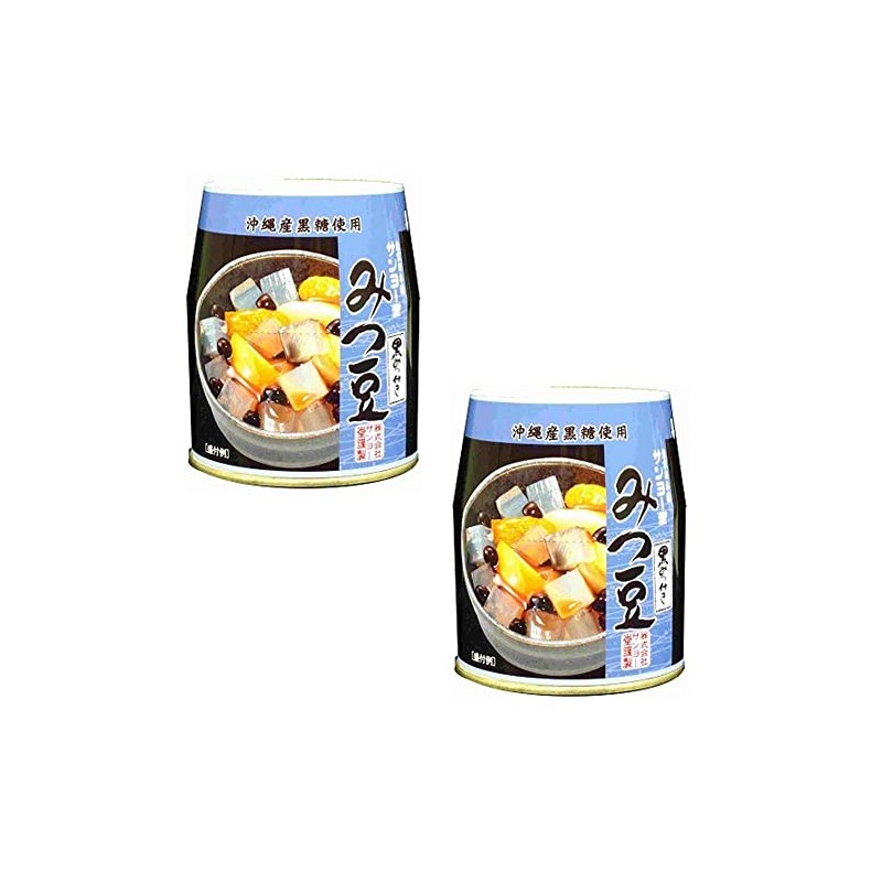 Canned Mitsumame With Black Honey 7.9oz 2pcs Japanese Sweets Sanyodo