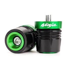 MOWOK Fit for Kawasaki Ninja 250 300 400 500 1000 400R 250R 250SX 1000SX H2R ZX14R ZX10R ZX6R ZX600 zx636 ZX4RR ZX4R Motorcycle Accessories Handle Bar Ends Handlebar Grips Plug Caps (Green)