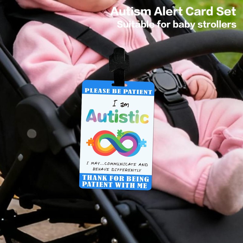TINNALART Autism Card Set with Safety Tag, Funny Autism ID