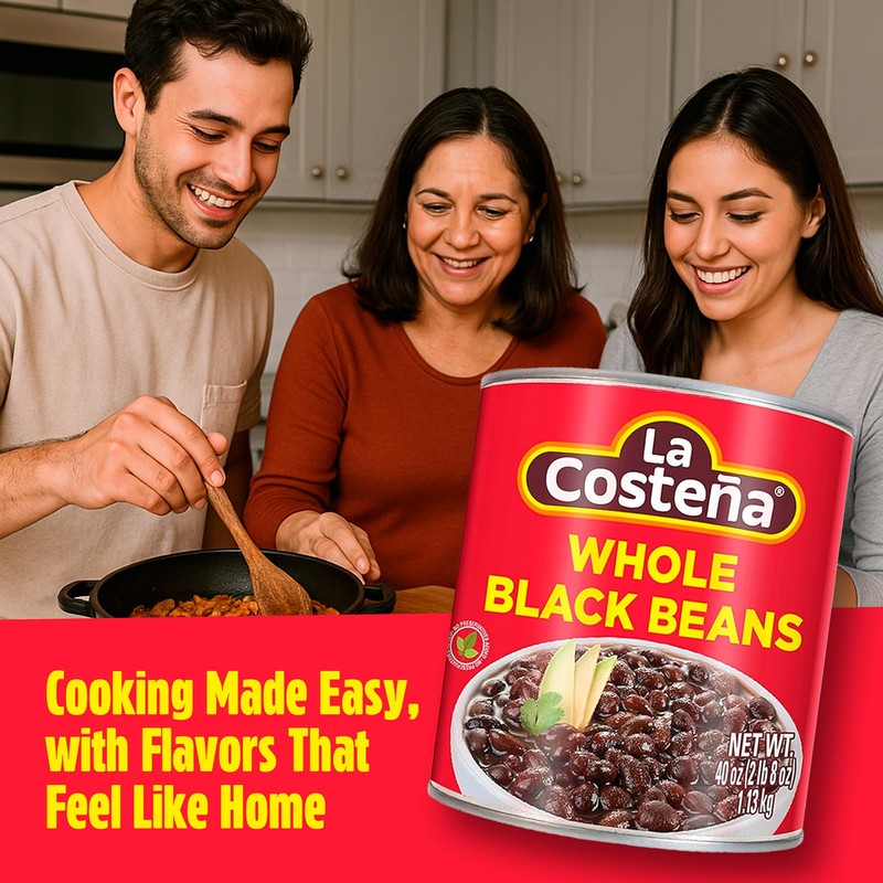 La Costeña Whole Black Beans - Ready-to-Eat Canned Black Beans