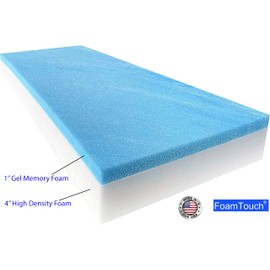 FoamTouch 5x24x72GMF14 RV Bed Mattress, 5" x 24" x 72", Turquoise on White