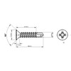 3.9mm x 38mm Black Self Drilling Countersunk Screws Flat Head
