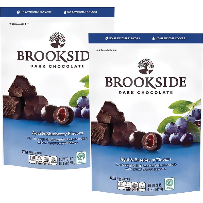 BROOKSIDE Dark Chocolate Acai and Blueberry Flavors, 21 Ounces, 2/BD