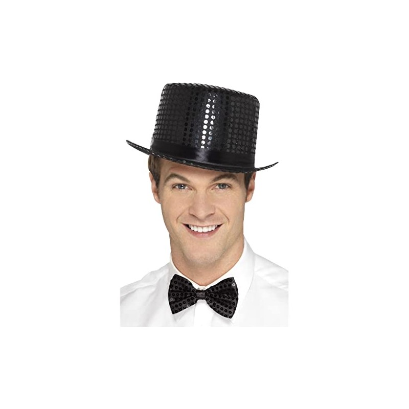 Smiffys 48260 Sequin Top Hat (One Size),Black