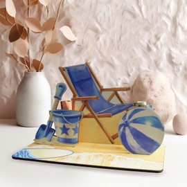 Strandurlaub - Strand 3D-Holzkarte | Geldgeschenke, Maritim, Meer, Flitterwoche, Ostsee, Nordsee, Sylt, Sandstrand, Gute Reise